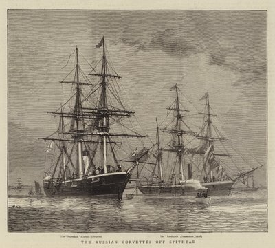 The Russian Corvettes off Spithead by William Edward Atkins